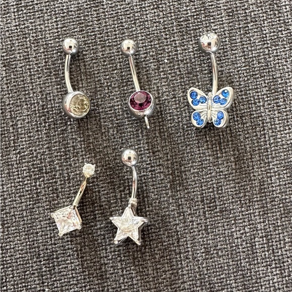 Lot Of 5 Navel Belly Button Rings - Picture 2 of 2